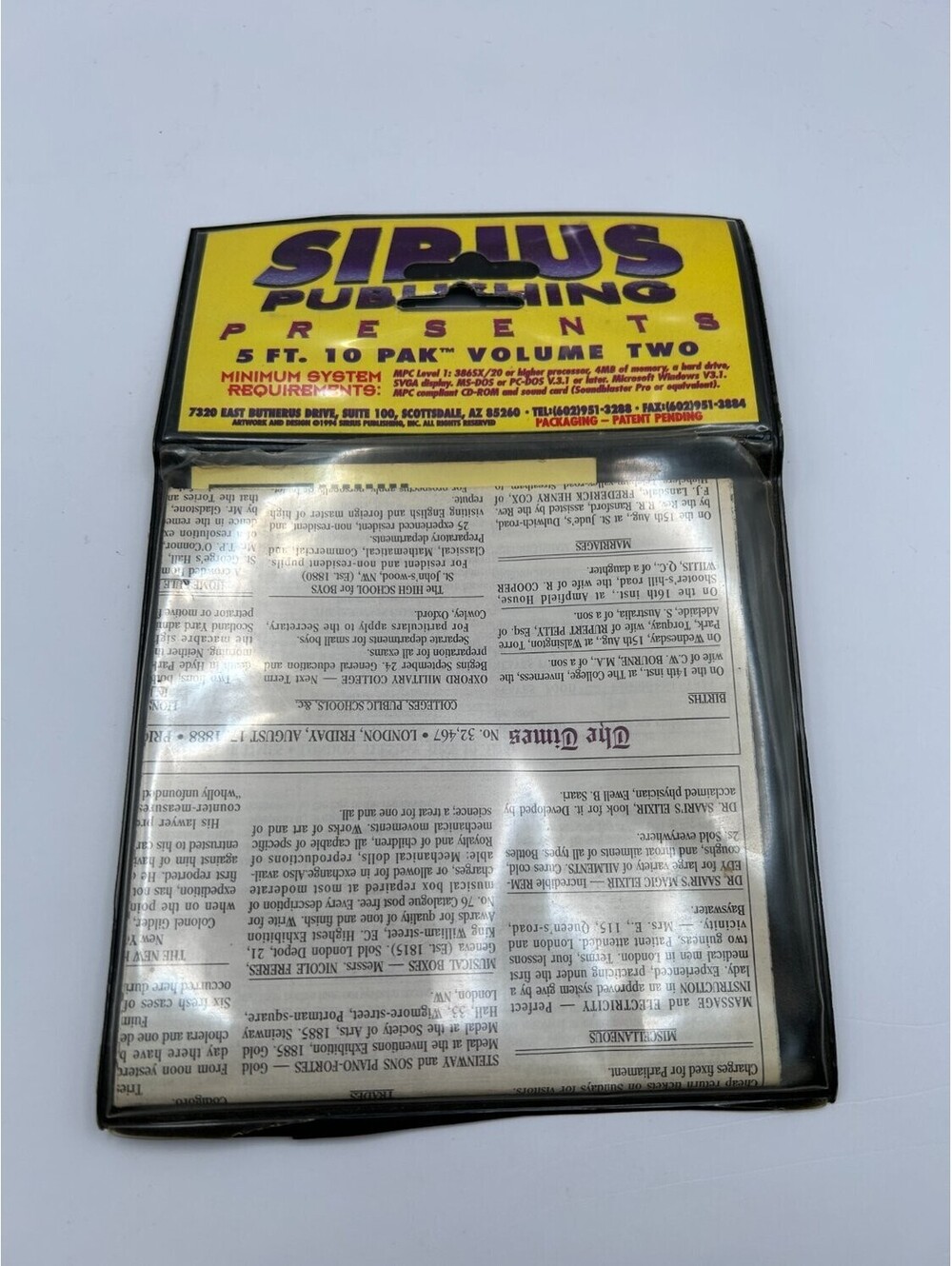 Sirius Publishing 5 Ft. 10 Pak Volume Two PC CD-ROM Software Compilation Wallet